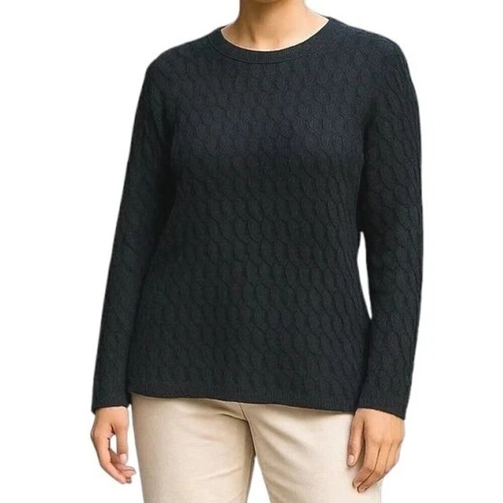 Lane Bryant Cable Knit Sweater Size 18/20 Raglan Long Sleeves Pullover Black New